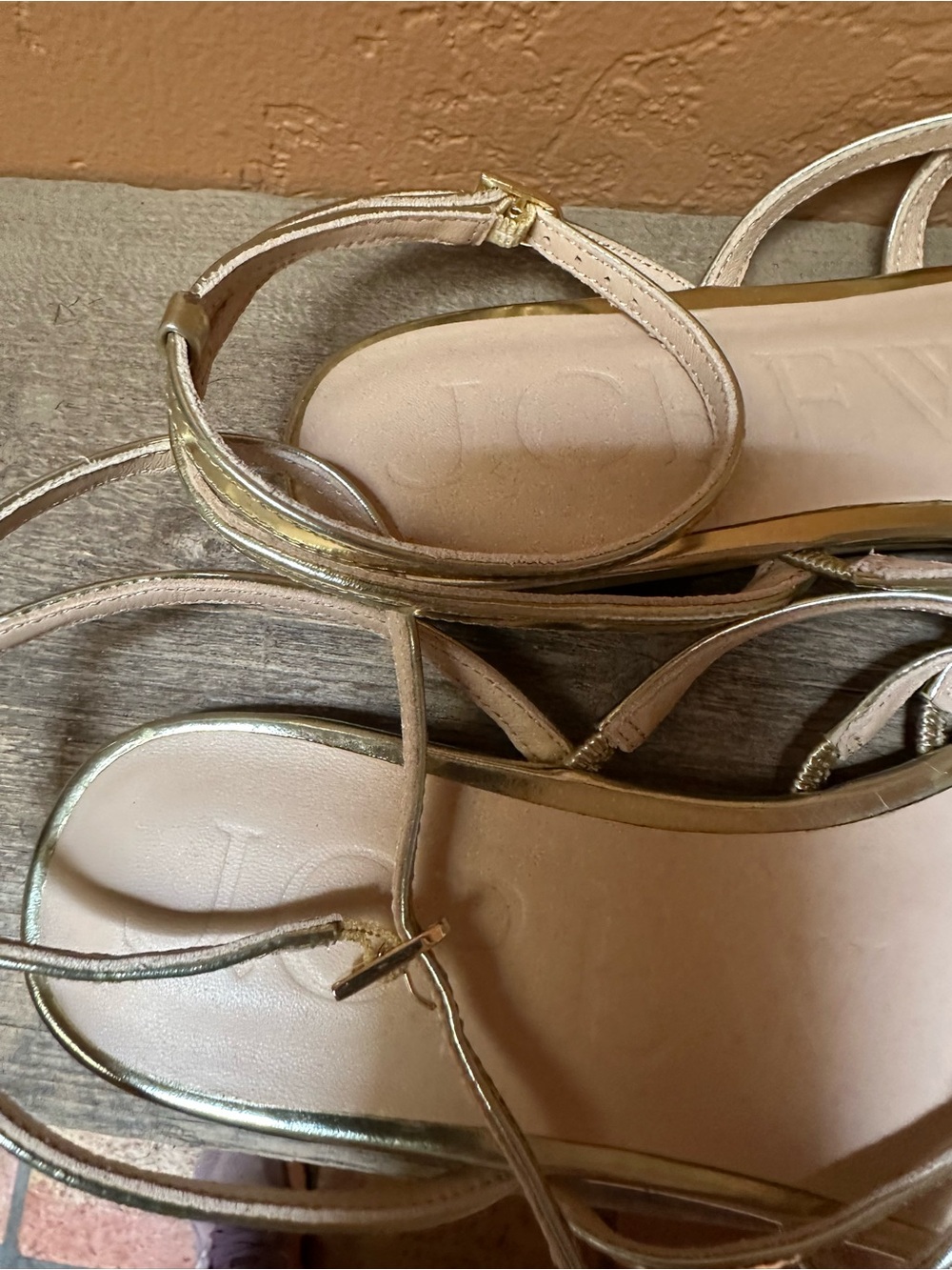 J.Crew New Cappy Strap Gold Sandals 9.5 NWOT - Picture 6 of 12